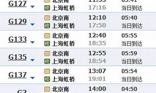 北京到上海的高铁时刻表_北京到上海的高铁